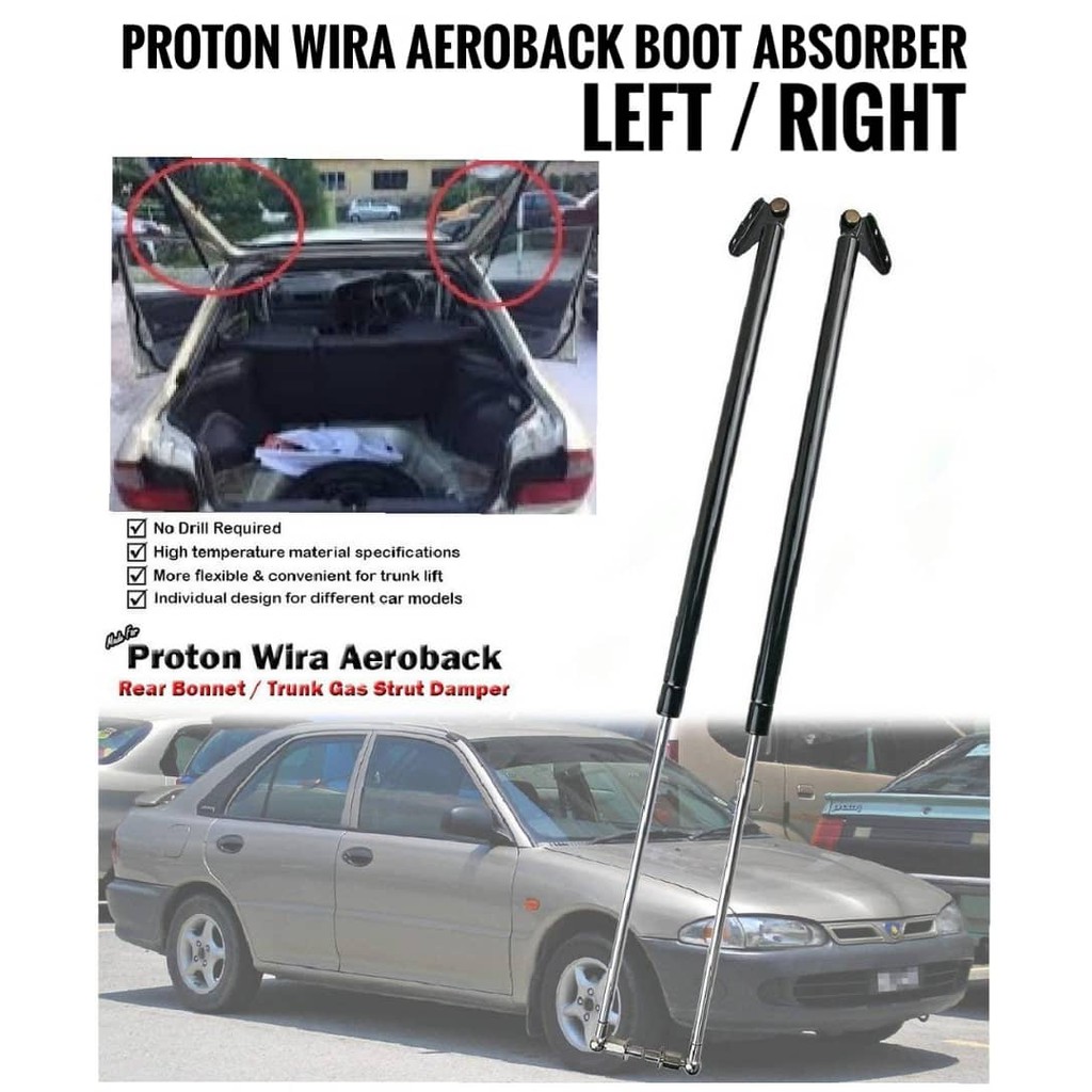 Proton Wira Aeroback Rear Bonnet Damper Gas Spring Boot Absorber Bonnet Absorber Damper Boot Lifter Absorber Left Right Shopee Malaysia