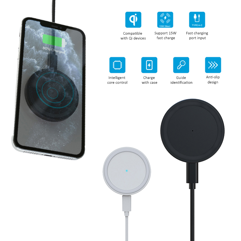 15w Magnetic Wireless Charger For Iphone 12 Pro Max Portable Magsafe Fast Wireless Charging Pad For Samsung Huawei Magsafe Cable For Iphone Shopee Malaysia