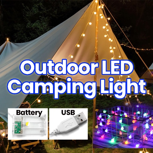 OUTDOOR LED CAMPING LIGHT LED Ball String Light Indoor Outdoor Light Decoration Warm String Light Fairy Garland