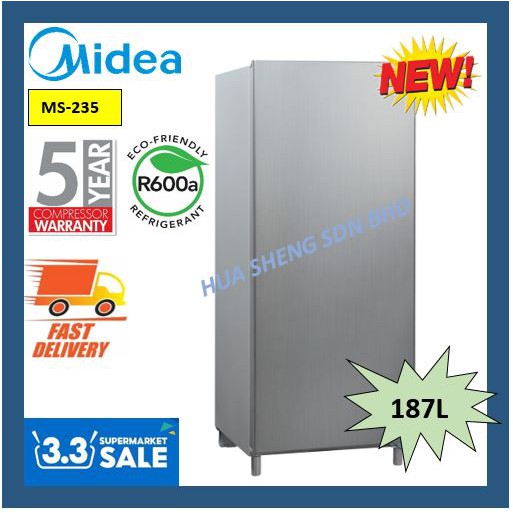 Midea Single Door Refrigerator Ms 235 187l Shopee Malaysia