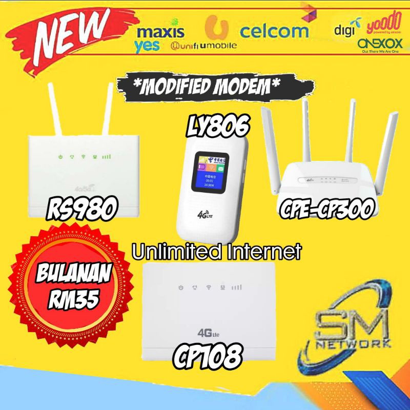 Siap Setting Plug Play Modify Mod Modem Modified Unlimited Rs980 Cp300 B310 Wifi Wi Fi Router Unlimited Hotspot Data Sim