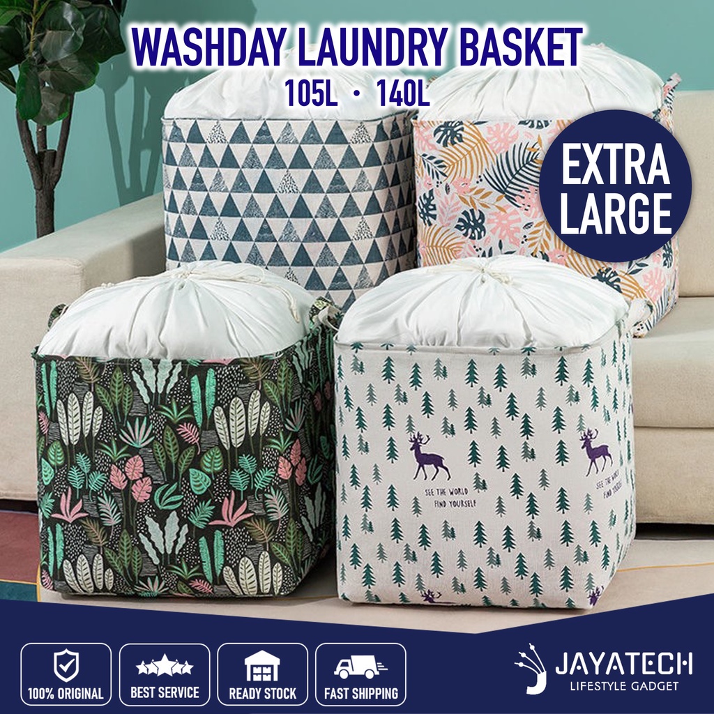 210L / 140L LAUNDRY BASKET / EXTRA LARGE CLOTH BASKET CLOTHS STORAGE BAG / BAKUL DOBI BAKUL BAJU BAKUL PAKAIAN / WASHDAY