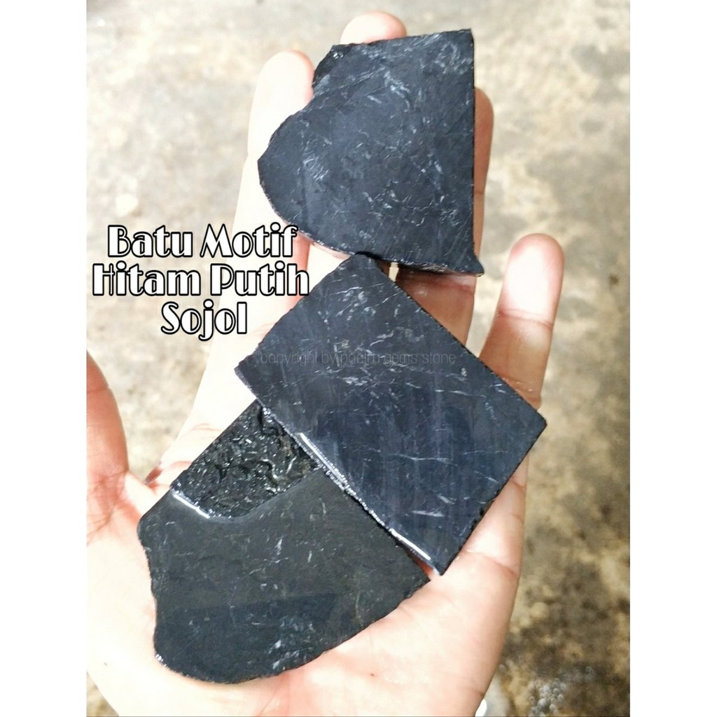 Natural Rough Materials Black Onyx Sulawesi Akik Stone Shopee Malaysia