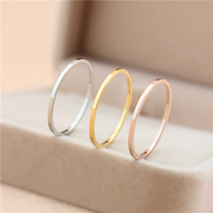 Versi Korea 18k Meningkat Emas Mudah Super Halus Halus Gelang Wanita Pelajar Pasangan Indeks Jari Cincin Titanium Baja B Shopee Malaysia