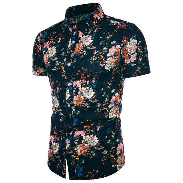  Baju  Batik  Men Batik  Floral Slim  Fit  Plus Size Shopee 