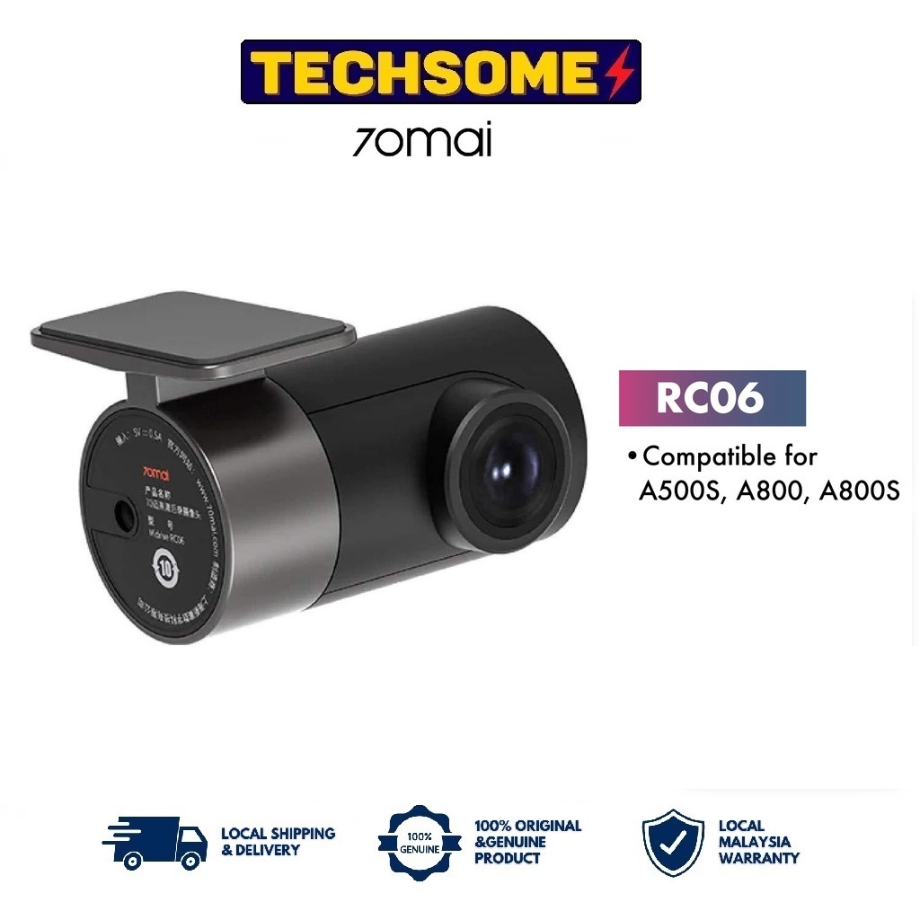 70mai RC06 Caméra Recul 1080p - Compatible A500S/A800S | Champ Vision 130° | Pour Dash Cam