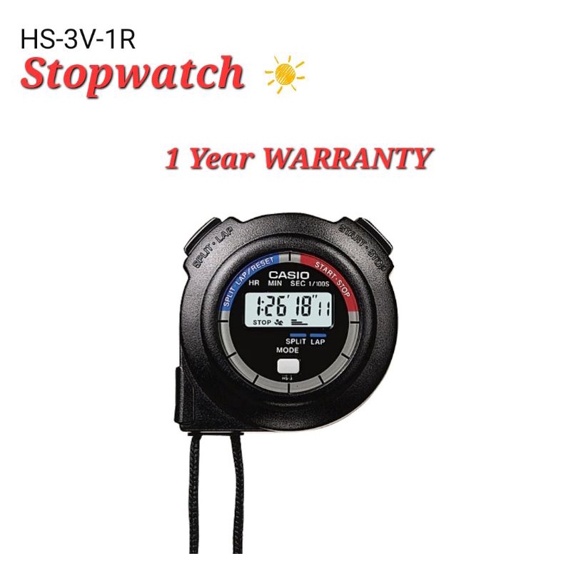 Original Casio Stopwatch HS3V1 (1 Year WARRANTY) Electric Stop Watch