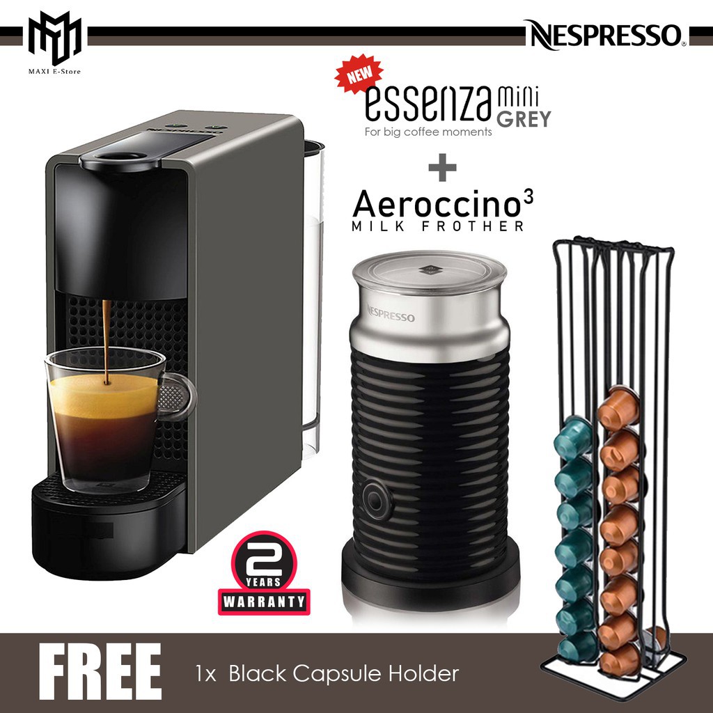 Nespresso Essenza Mini Capsule Coffee Machine Grey A3NC30MEGRNE