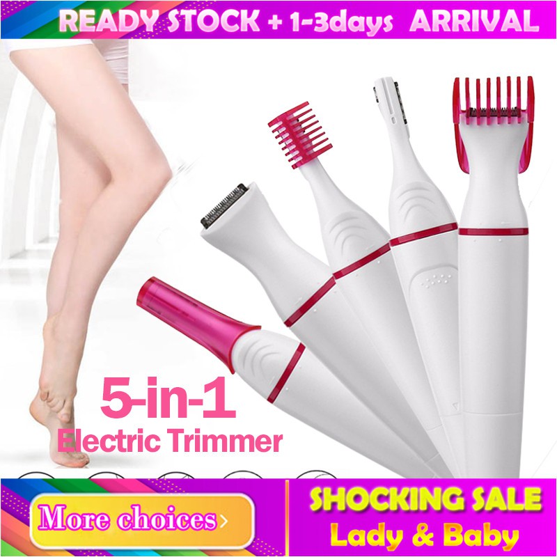 Hair Trimmer 5 In 1 Women Removal Shaving Machine Shaver Electric Shaping Bikini Trimmer Razor Eyebrow