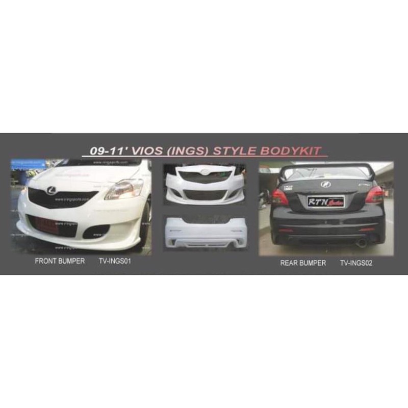 Buy Toyota Vios Ncp93 Ings Bodykit Body Kit Front Rear Bumper 2008 2009 2010 2011 2012 Seetracker Malaysia