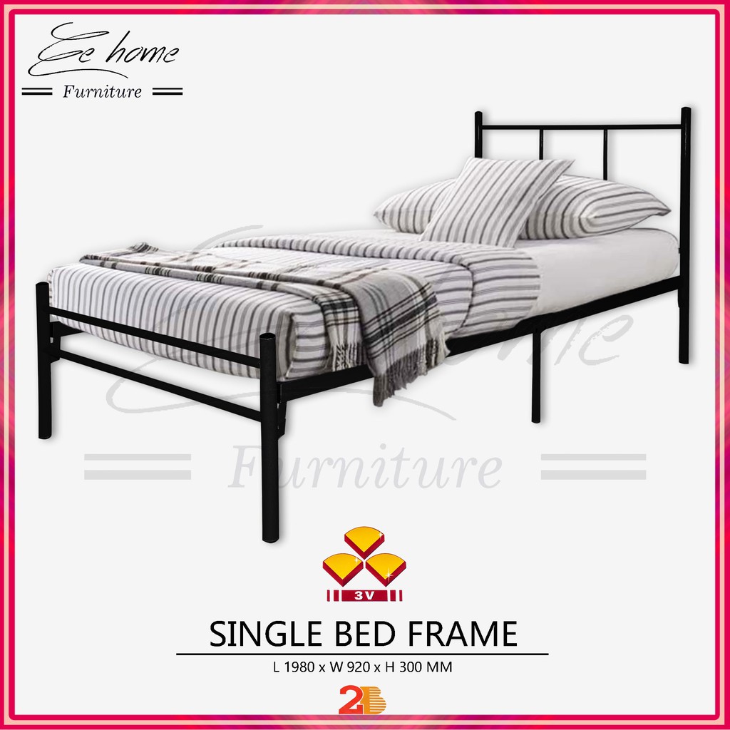 EE HOME 3V Powder Coat Metal Single Bed Frame / Katil Bujang Shopee