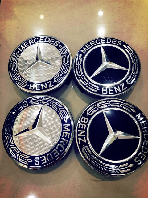 LaserCut Wheel Center Caps For MERCEDES SET OF Dark BLUE CENTER WHEEL ...