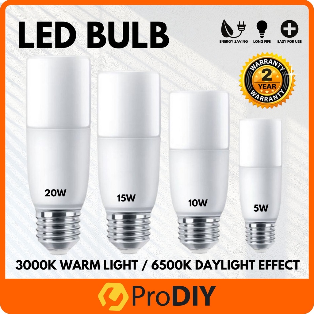 PRODIY 5W 10W 15W 20W LED Bulb 3000K Warm Light 4000K Cool Light 6500K Daylight Effect Light Bulb E27 90% Energy Saving