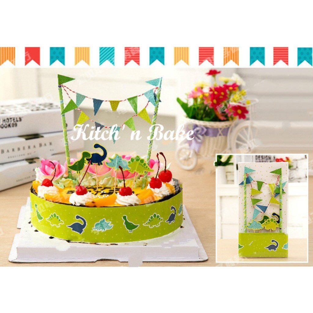 Creative Birthday Cake Decorative Kit Jurassic Park Shopee