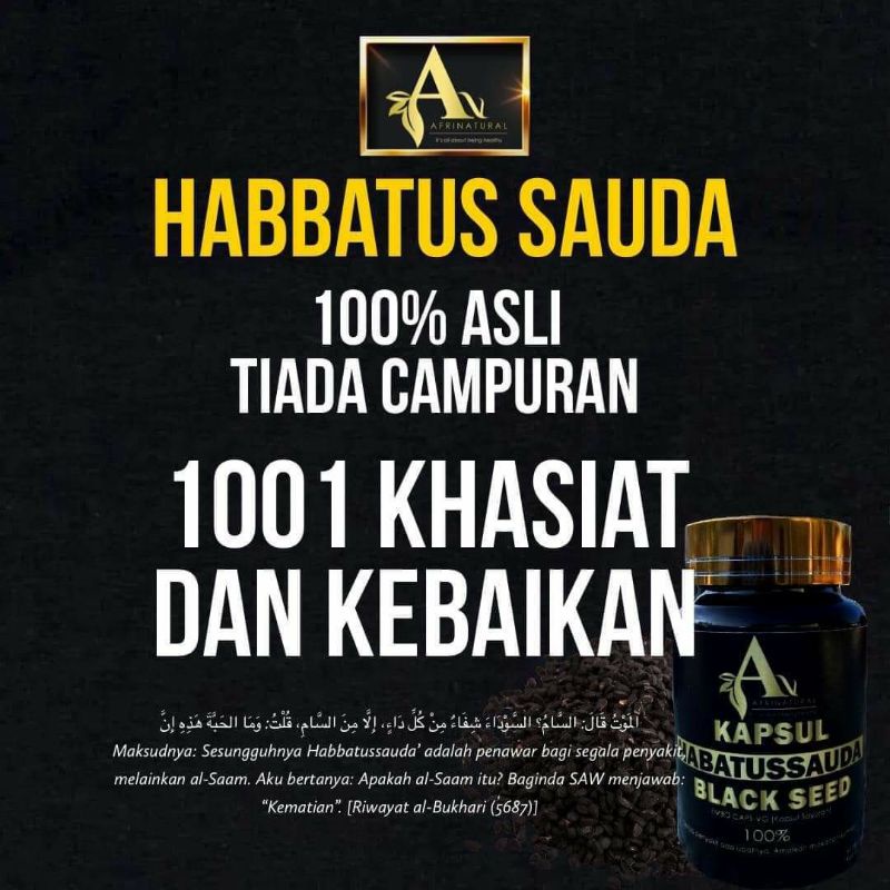 (Pos 24Jam)Habbatus Sauda Supplement 100% Asli Tiada Campuran 1001 ...