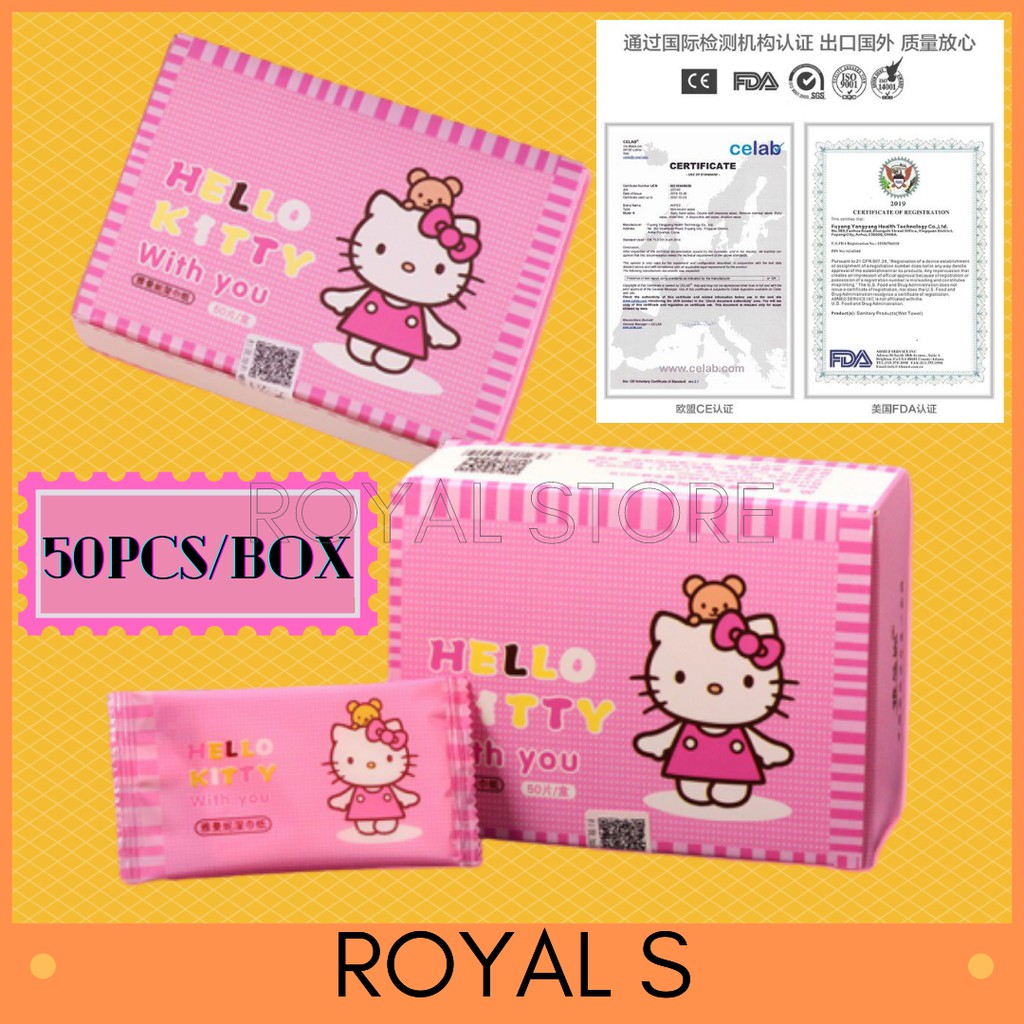 [Malaysia Ready Stock] Hello Kitty Baby Wet Tissue Natural Pureness Wet