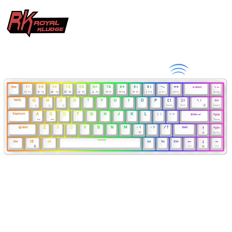 shopee: Royal Kludge RK837 RKG68 Mechanical Mini Wireless Keyboard With 60 Percent RGB Backlit RK G68- RK/Cherry/Gateron Switch (0:0:Color/Mode:RK837/White/RGB;1:8:Switch:Gatero Brown Hotswappable)