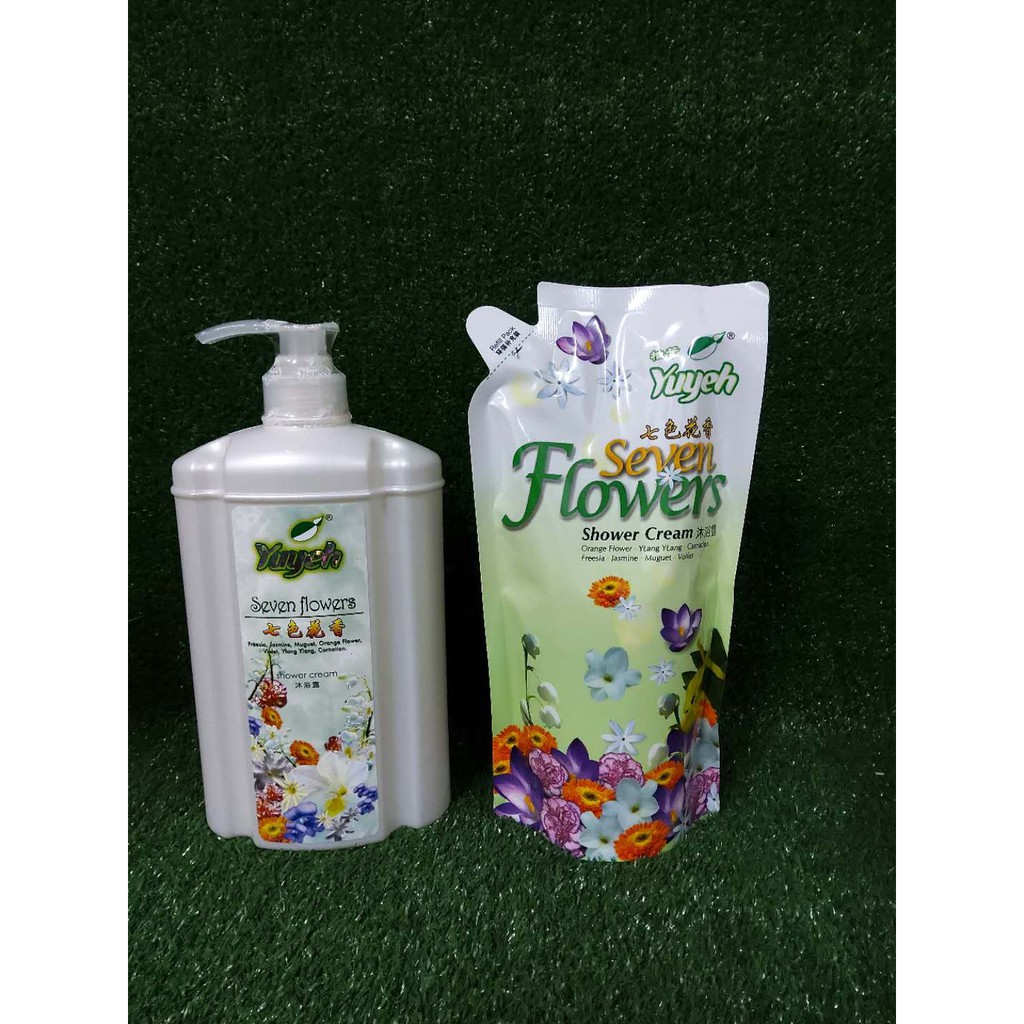 柚叶牌七色花沐浴露好运沐浴露1000ml Lucky Seven Flower Shower Shampoo 600ml Refill Pack Shopee Malaysia