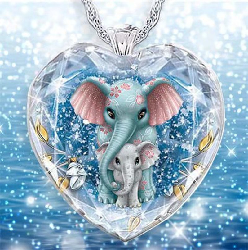 Women's Fashion Crystal Animal Elephant Pendant Necklace Jewelry Accessories