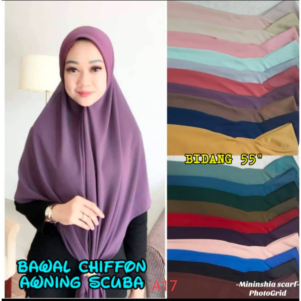 BORONG MURAH 20PCS_ BAWAL CHIFFON AWNING SCUBA BIDANG 55u0027  Shopee 