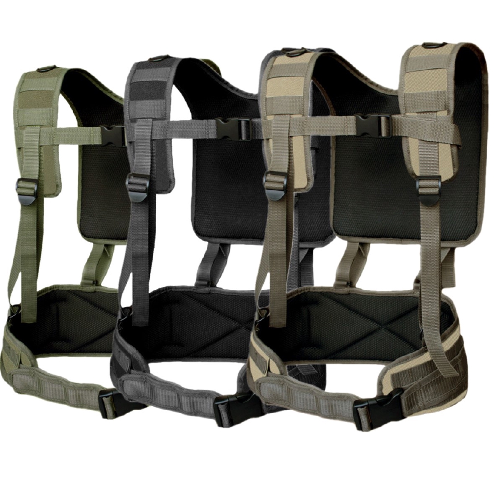 Tactical H-Harness Waist Battle Belt Suspenders Molle Vest Chest Rig 