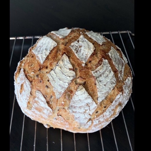 Sourdough bread with inclusion Seeds Olives Garlic & herbs