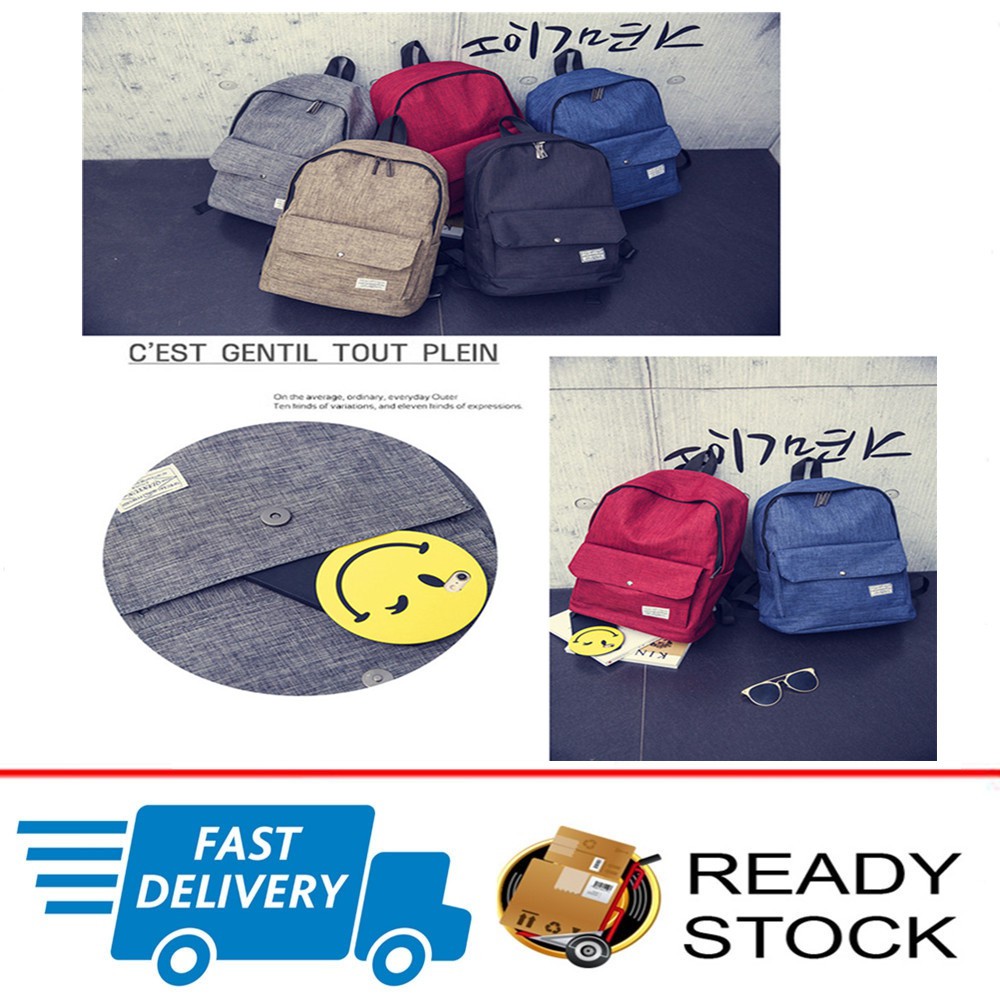 Fashion Korean Backpack For Women/Men (Ready Stock) Shopee Malaysia