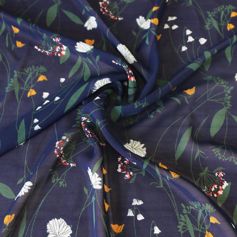 navy blue chiffon fabric