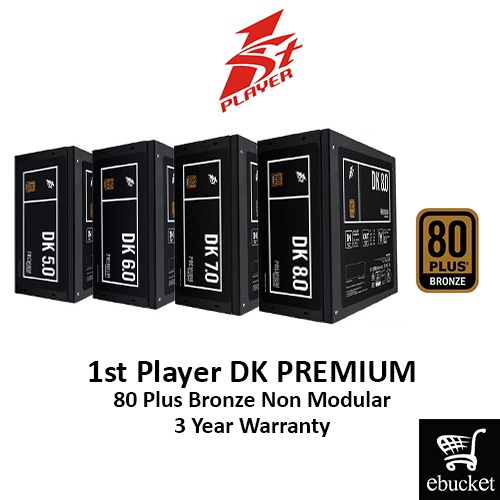 1st Player DK PREMIUM 80 Plus Bronze Non Modular Power Supply PSU with ...