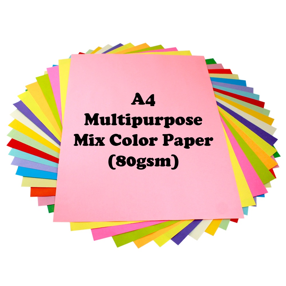 A4 Multipurpose Mix Color Paper 80gsm 1pack 25/30/35 sheets (Kertas