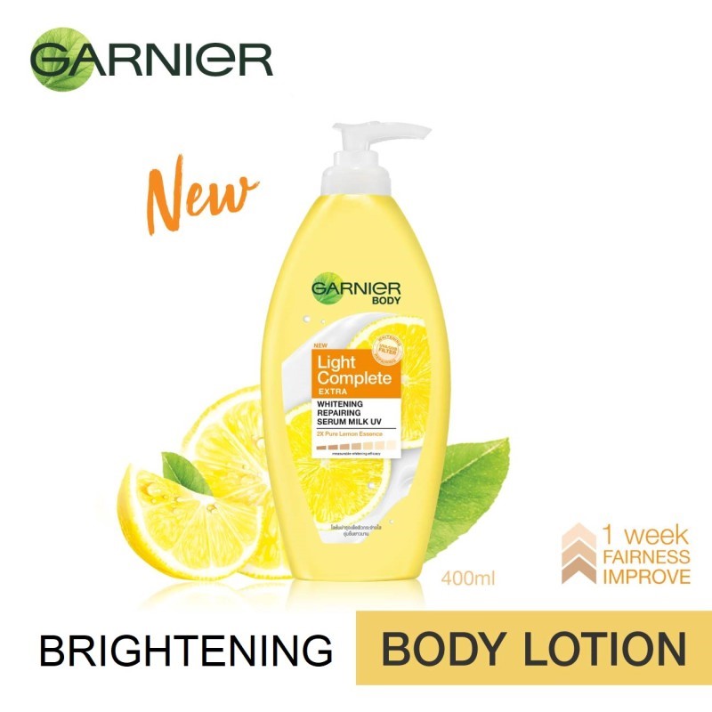 Garnier Light Complete Extra Whitening Repairing Serum Milk UV Body Lotion 400ml