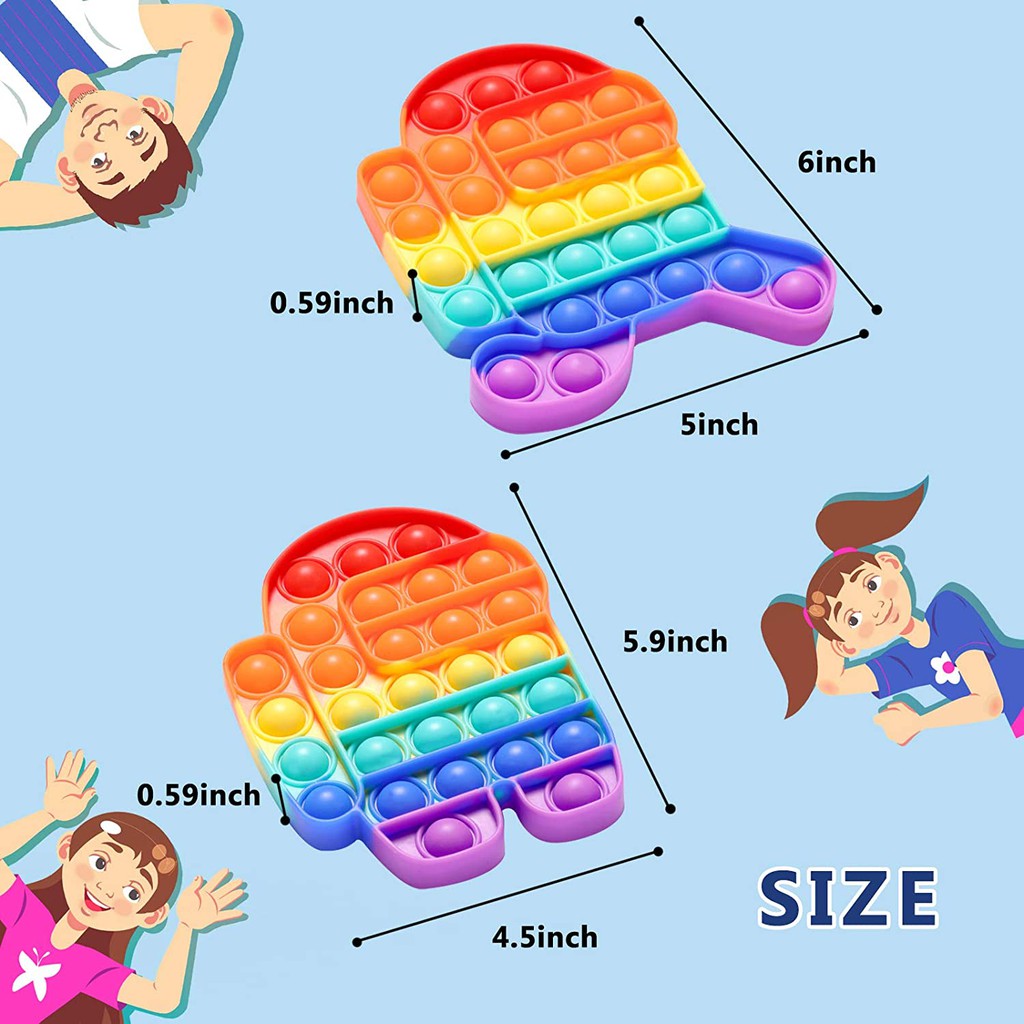 Essential Quality New Hot Sale Simple Dimple Pop It Rainbow Fidget Toy Small Popit Figet Stress Relief Kids Adults Ea... - Image 3