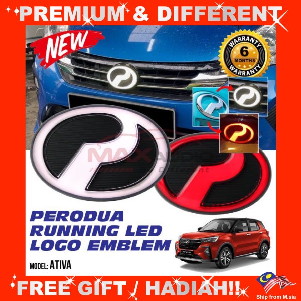 Car LED Logo Emblem PERODUA ATIVA Night Rider Sportivo Front Rear ...