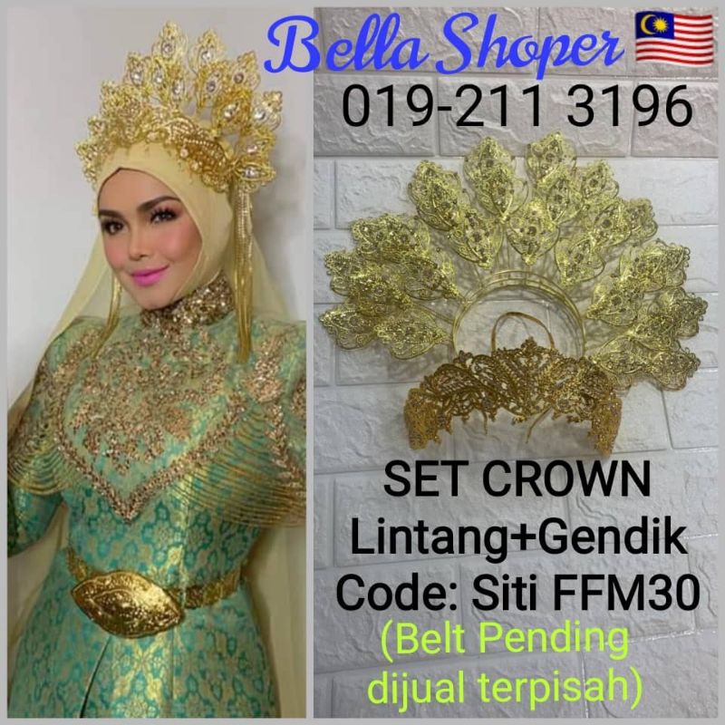 Buy Sanggul Lintang Gendik Gandik Crown Siti Tradisional Melayu Songket Kurung Kebaya Wedding Tunang Pengantin Gold Seetracker Malaysia