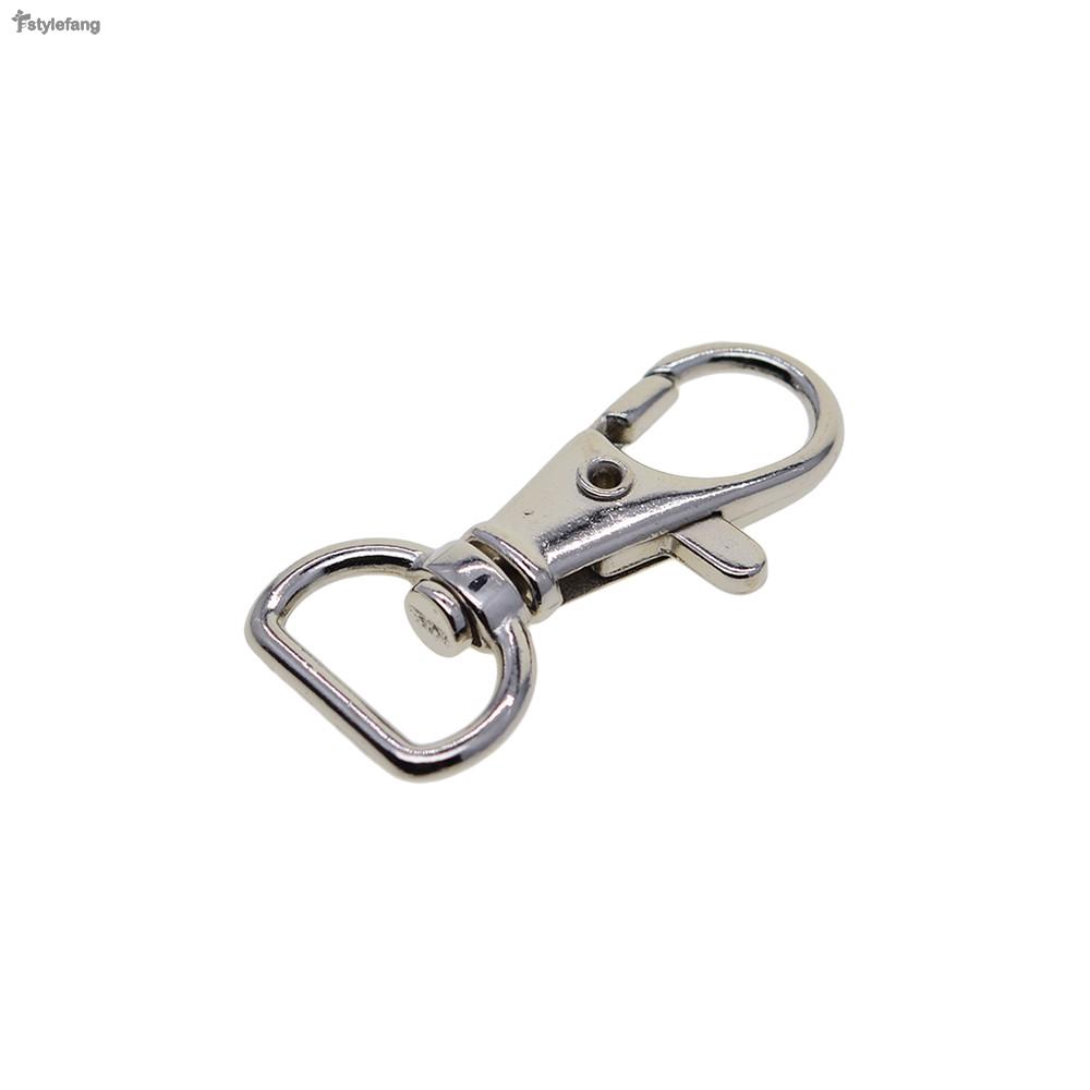 20pcs Metal swivel carabiner hook keychain Keyring silver 12mm x 30mm 