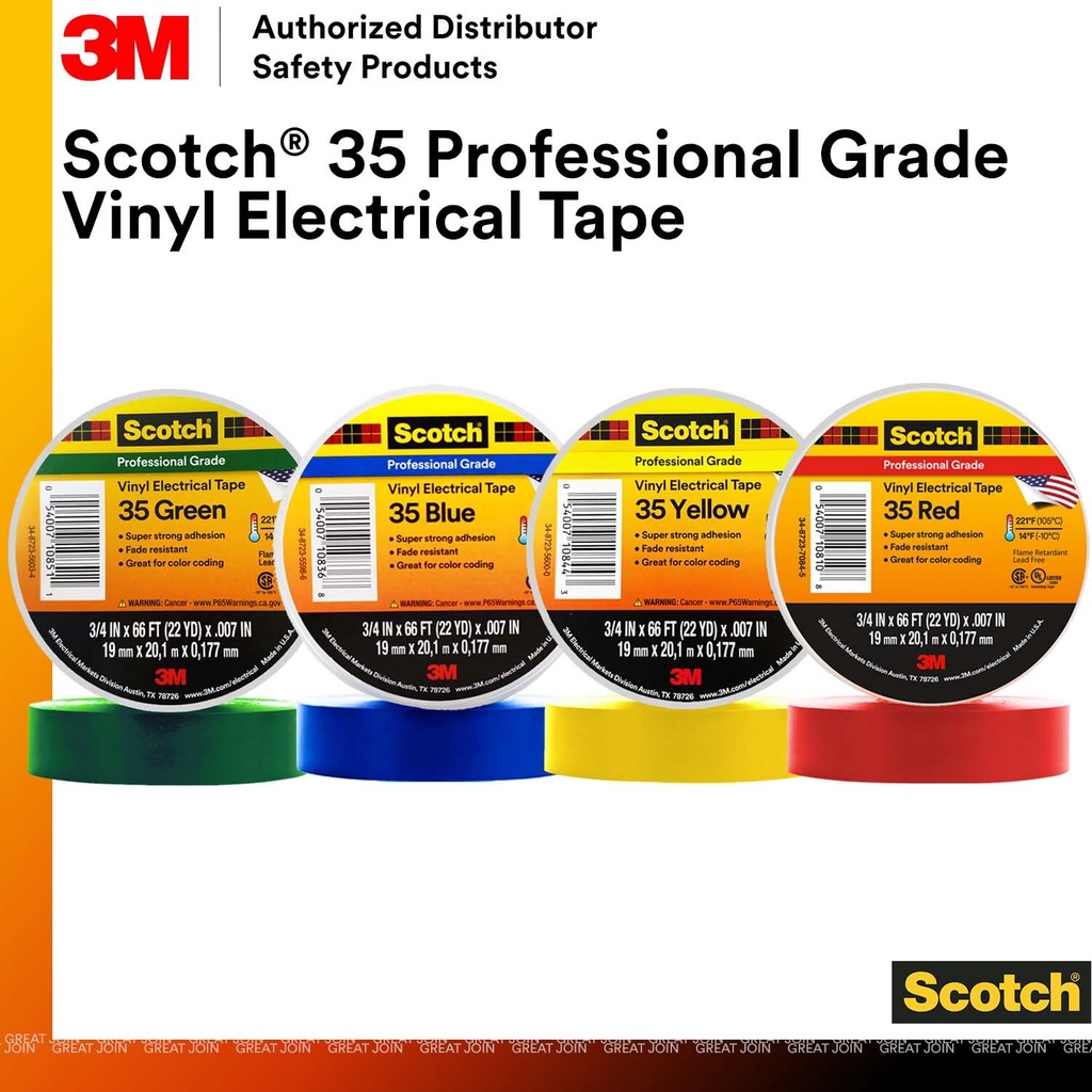 3M Scotch 35 Vinyl Electrical Tape/ Professional Grade/ Wire Tape