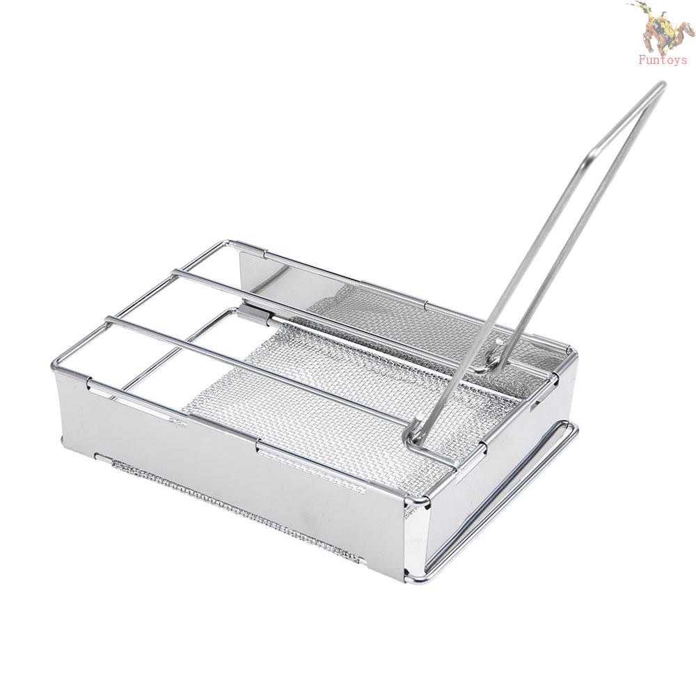 FUTO Foldable Stainless Steel Toaster Plate Portable Outdoor Camping Bread Toaster Grill