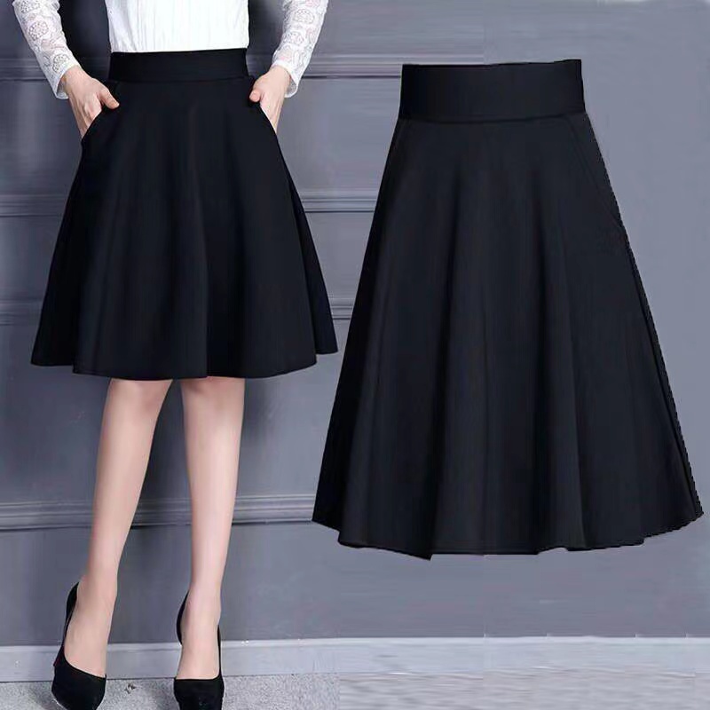 [55cm/75cm]women's skirt/A-line skirts/medium length/Pockets on both ...