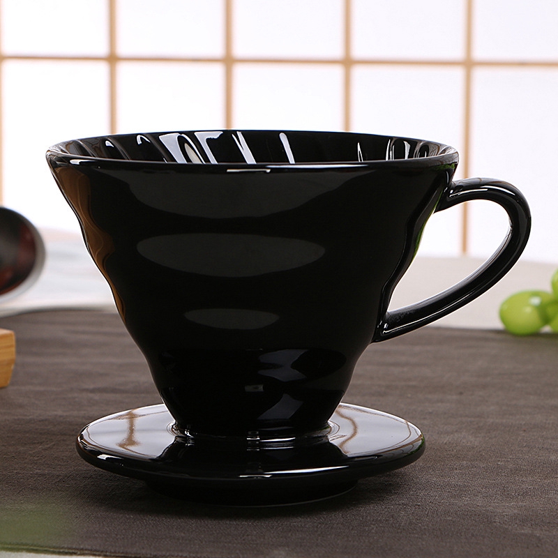 Ceramic Coffee Dripper Filter Cup Coffee Maker Screw Thread Inside Over Drip Mug 