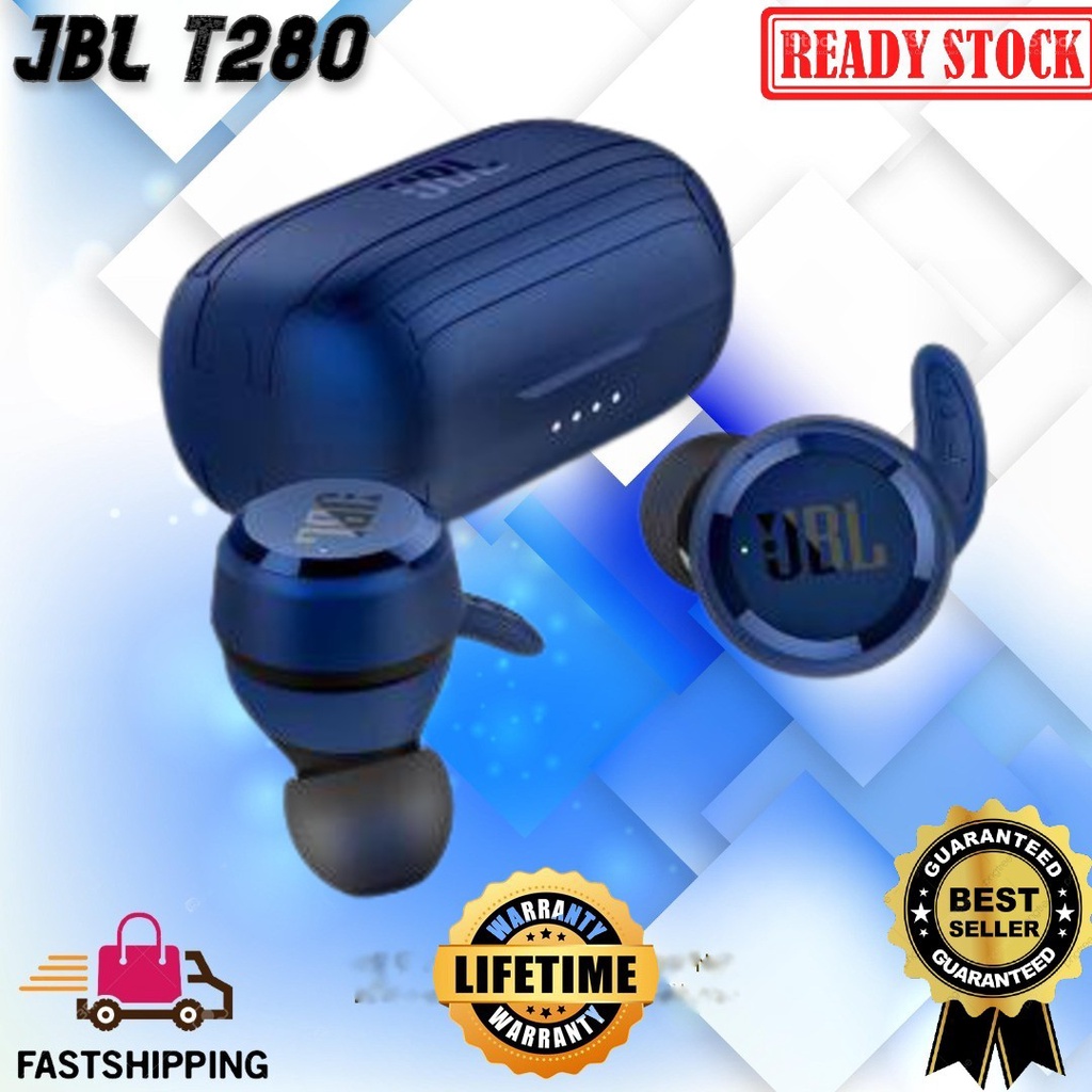 Factory Price Offer Jbl T280 Tws Bluetooth Wireless Headphones With Charging Case Earbuds Sport Running Music Earphones Shopee Malaysia