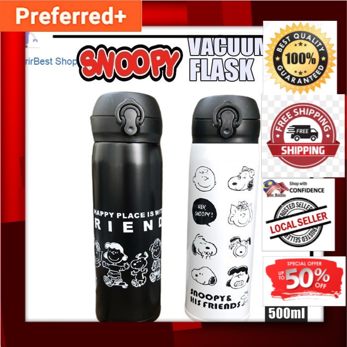 Snoopy Vacuum Flask 304 Stainless Steel Thermos Bottle Portable Bottle