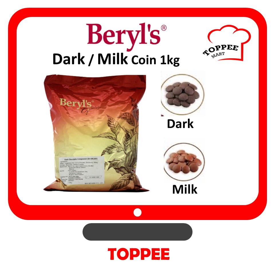 Beryl S Dark Milk White Coin 1kg 500g Chocolate Compound Coin Pls Read T C Notice Before Place Order Shopee Malaysia