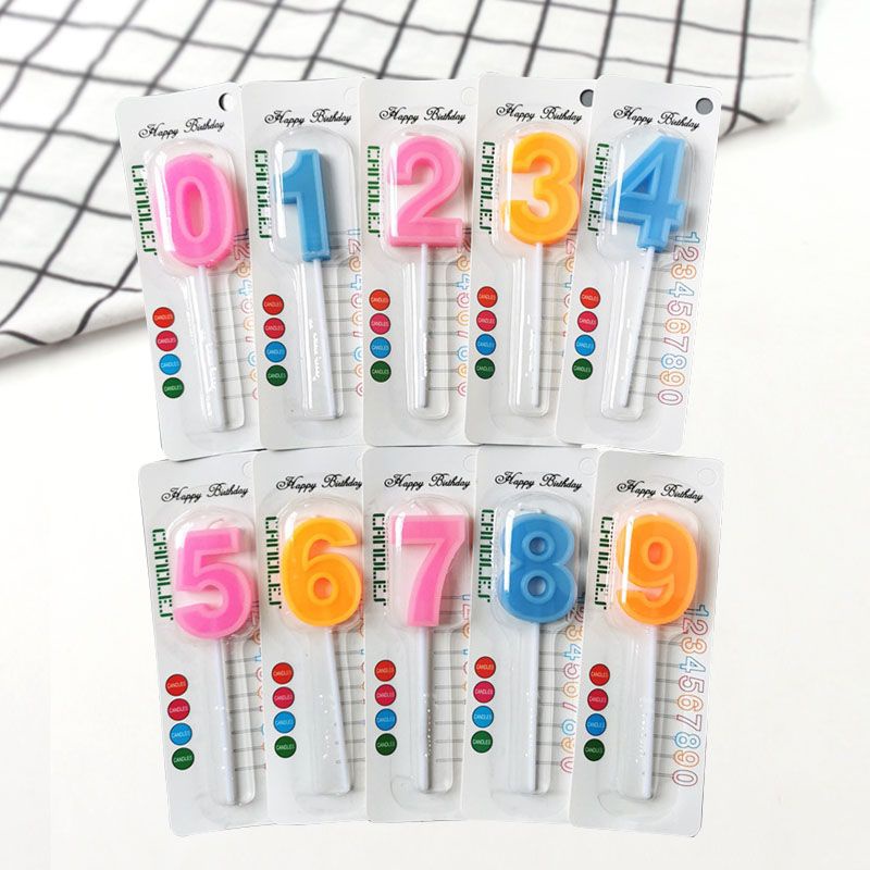 1pcs Numbers 0-9 Birthday Pink Or Blue Candle Cake Topper