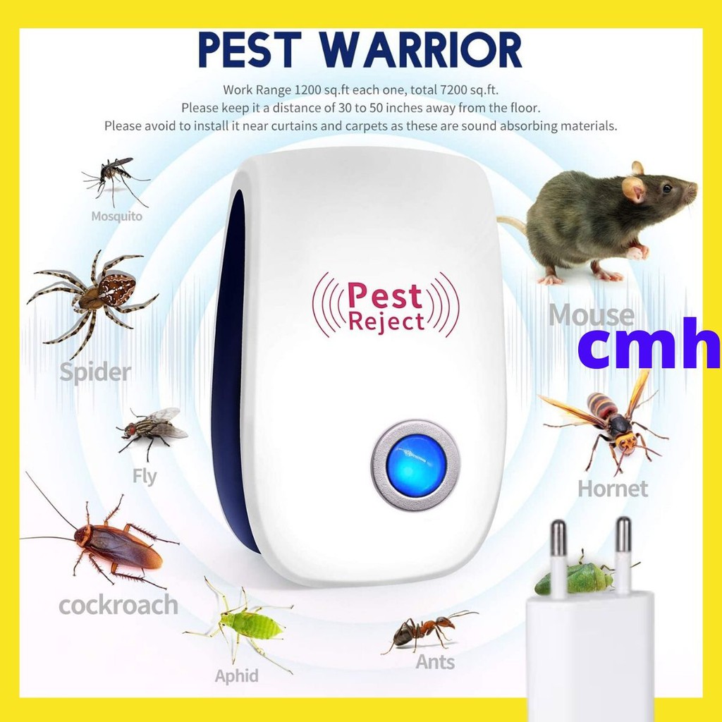 Electronic Ultrasonic Pest Reject Repeller Bug Mice Rat Bug Spider Roach Killer 