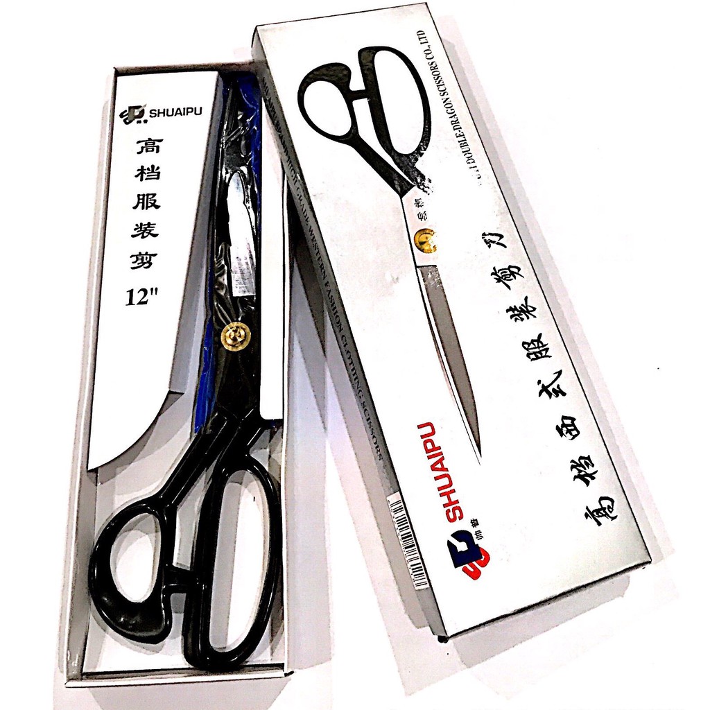 Scissors SHUAIPU Tailoring Scissors 12" with gray box Shopee Malaysia