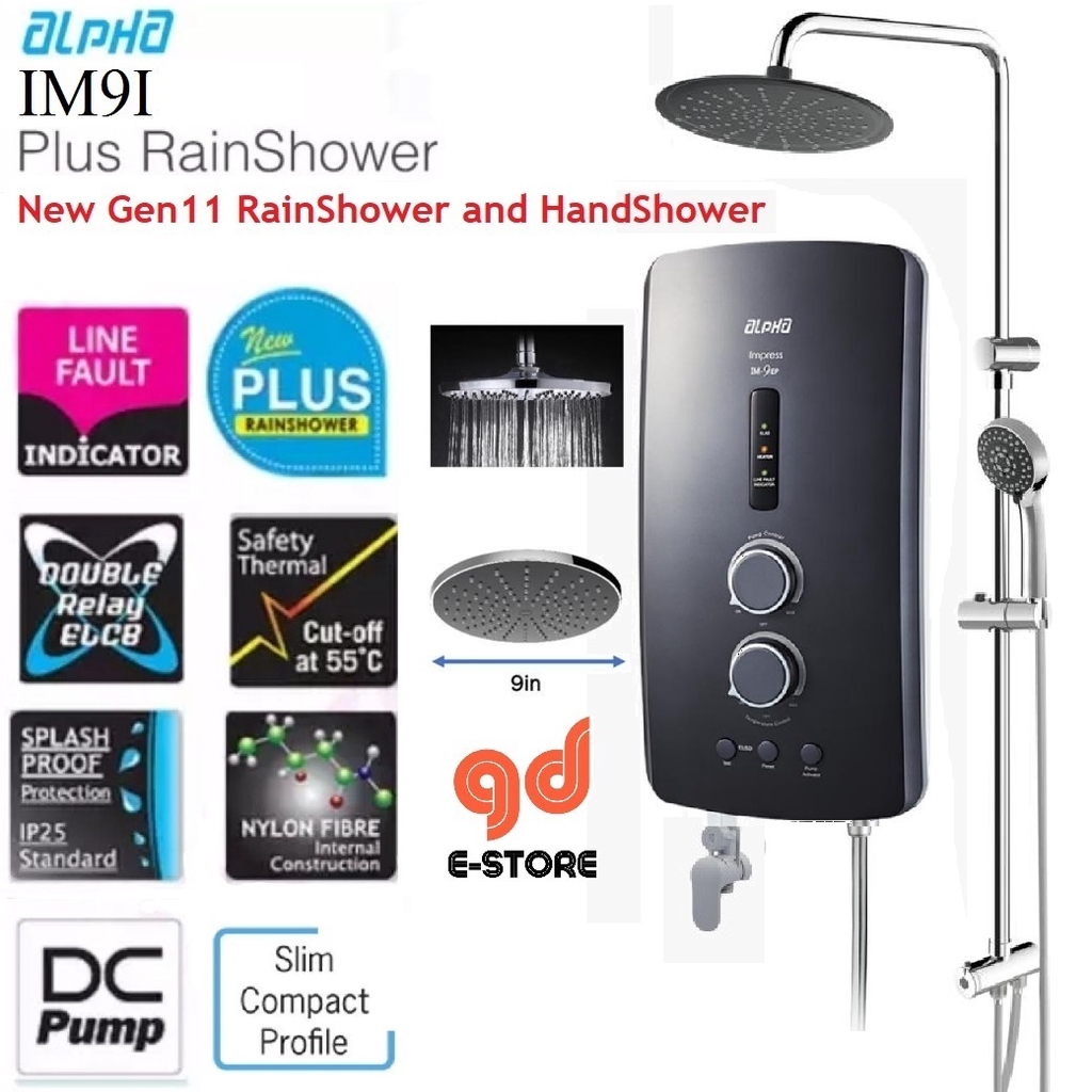 [New Upgrade Gen 11 9'' Rain Shower & Hand Shower] Alpha Water Heater