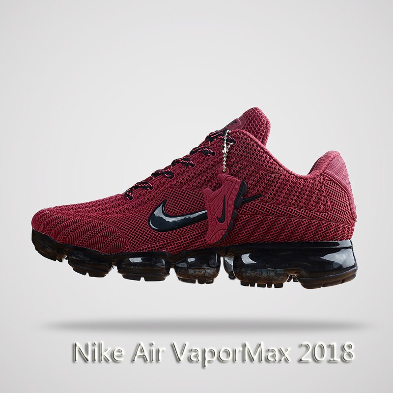 Newest Big Promotion Nike Air Vapormax 2018 Men S And Women S Sneakers Wine Red Black Shopee Malaysia