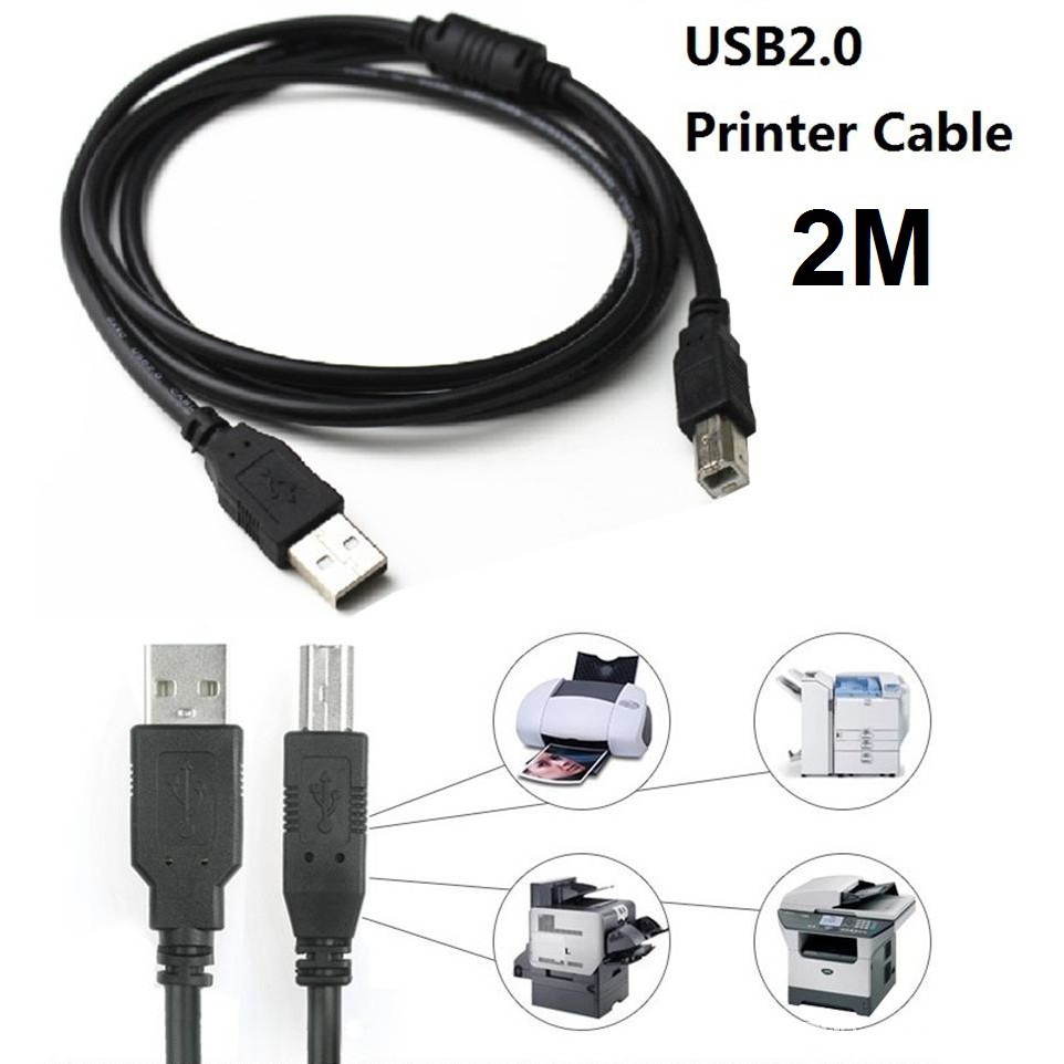 Usb Printer Cable High Speed 2m Usb 20 For Hp Canon Dell Lexmark Epson Xerox Samsung 4642