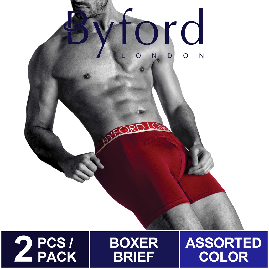 (2 Pcs) Byford Men Brief Bamboo Spandex Men Underwear Assorted Colours ...