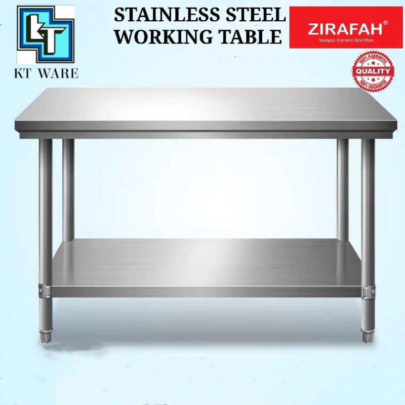 KT WARE 2 Tier Stainless Steel Kitchen Working Table Storage Rack Heavy